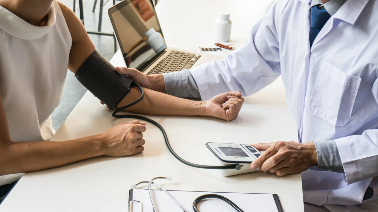 Doctor examining patient